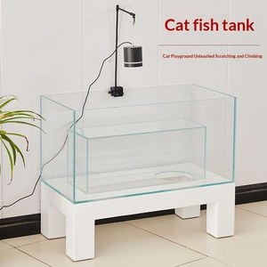 Pecera de Vidrio Ultra Blanco para Gatos con Plataforma de Observación Interactiva de Doble Capa para el Hogar, 2 Niveles, para Jugar y Descansar - Product Image 4