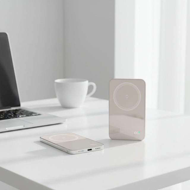 CF21 Aluminum Alloy Ultra Slim Magnetic Power Bank 5000mAh & 10000mAh Wireless Charging LED Display Quick Charge