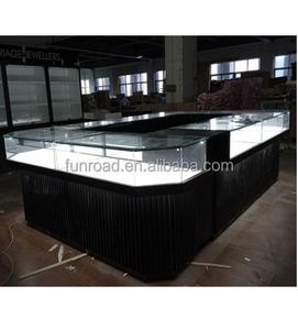 Usine en gros personnalisé noir fenêtre ensemble pour bijouteries boîte <span class=keywords><strong>bois</strong></span> comptoir Stander Premium noir vitrines - Product Image 2