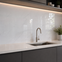 Carreaux muraux en céramique gris clair et blanc pur modernes 300x600mm pour salle de bain, cuisine, centre commercial et hôpital