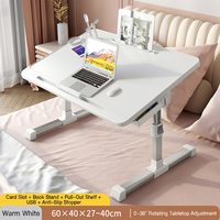 Bureau portable réglable pour ordinateur portable, pliable, avec tiroir, pour la maison, le bureau, l'étude et le travail