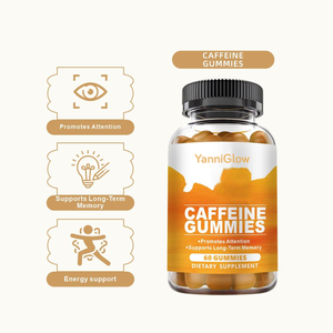 ヤニグロー OEM ODM 天然カフェイン グミ 60粒入り 大人用サプリメント エネルギーと集中力向上のため - Product Image 1