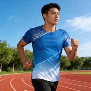 Camiseta Deportiva de Manga Corta para Maratón, de Secado Rápido, Transpirable, con Costuras Selladas, Logotipo Personalizado, Impresión por Sublimación - Product Image 5