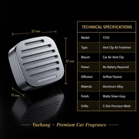 YUEHANGTC Désodorisant de voiture à clipser en alliage d'aluminium, sans batterie, 5 fentes, grille en maille, pour grille d'aération automobile