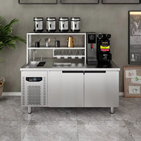 Kustom Boba teh Bar Counter baja nirkarat bekerja peralatan teh susu mesin Coffe jus Shop gelembung teh Bar Counter