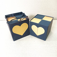 Boîte cadeau double en carton gris pour cosmétiques, rouges à lèvres, colliers, bagues – Emballage personnalisable pour cadeaux d'amoureux