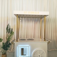 Chariot à bonbons pliable portable personnalisé en métal et acrylique, chariot à champagne avec logo LED