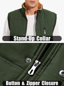سترات شتوية دافئة مضادة للماء ، سترة رجالية بلا أكمام ، سترات غير رسمية ، سترة خارجية ، سترة للرجال - Product Image 2