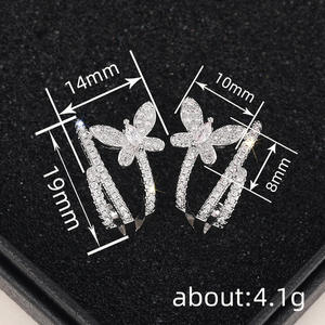 Pendientes de diamantes Iscridey de oro amarillo con corte marquesa, color blanco G, joyería romántica natural para fiesta para mujer - Product Image 6