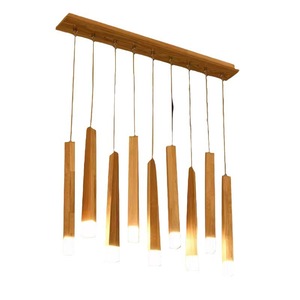 Nordic Style Wooden Pendant <b>Light</b> Led Multi Head Chandelier For <b>Dining</b> Room Bar Coffee Shop Hotel Lighting - Product Image 5