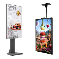 Affichage numérique suspendu au plafond de 43 pouces, lisible en plein soleil, affichage publicitaire pour fenêtre, menu numérique LCD, affiche numérique