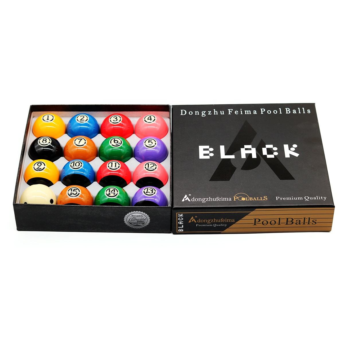Dongzhu Black Phenolic Resin Billiard Pool Ball Set 2-1/4