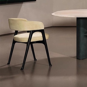Silla de Comedor de Madera de Lujo, con Reposabrazos, Tapicería Suave, Diseño Moderno y <span class=keywords><strong>Simple</strong></span>, para Hogar, Hotel o <span class=keywords><strong>Restaurante</strong></span> - Product Image 3