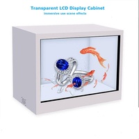 Vitrine de bijoux Affichage publicitaire 3D LCD transparent Signalisation du lecteur multimédia avec écran tactile interactif