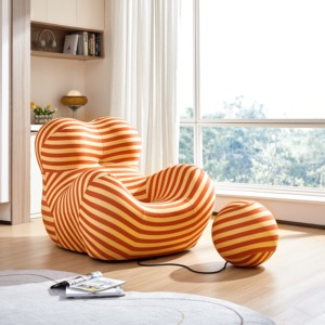 Modasi, pouf carré moderne et confortable, sans accoudoirs, modulaire, avec dossier rembourré, une place, revêtement en tissu, canapé durable, salon - Product Image 5