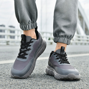 Chaussures de course pour hommes à bout large, confortables et légères, gris et noir, pour le sport en plein air - Product Image 2