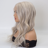 Blond argenté avec subtils reflets, indétectable, transparent HD pour la partie frontale, cheveux Remy, nœuds simples, maille élastique respirante pour l'été