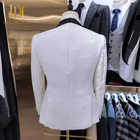 Nouveau Costume Homme de Mariage, Ensemble de Costume Formel Ajusté et Sur Mesure pour Hommes, Blazer Décontracté en Laine Peignée à Revers Crantés