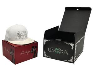 Caja de Embalaje para Gorra de Béisbol de Cartón Negro Impresa Personalizada con Logotipo, Caja de Embalaje Ecológica para Gorra Deportiva con Cierre a Presión - Product Image 4