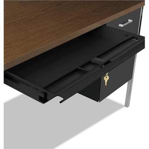 Escritorio para computadora de acero con pedestal doble Alera de 72 x 36 x 29.5 pulgadas, color moca/negro - Product Image 5