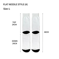 Chaussettes personnalisées avec logo imprimé, chaussettes de sport en polyester vierges pour sublimation, chaussettes blanches à col ras du cou pour sublimation