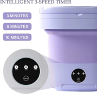 Machine à laver portable pliable semi-automatique mini la plus vendue, avec écran tactile et alimentation électrique intégrée