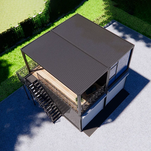 Garage préfabriqué à deux étages, villa, espace de vie, parking pour deux voitures, balcon, maison mobile, bâtiment modulaire <span class=keywords><strong>en</strong></span> acier imperméable, hôtel - Product Image 3