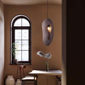 Lustre LED de style Wabi-Sabi japonais, hauteur réglable, pour salle à manger, chambre, bar/table à thé, luminaire suspendu élégant - Product Image 2