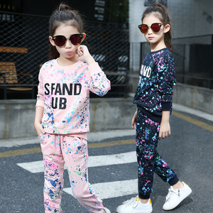 Conjunto de <span class=keywords><strong>Ropa</strong></span> Infantil de Otoño con Cuello Redondo de 2 Piezas, Sudadera para Niñas de 2 a 14 Años - Product Image 5