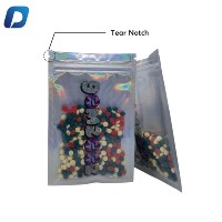 Vente en gros d'usine mini pochette holographique en plastique pochette d'emballage de bijoux pochette transparente refermable pour cils