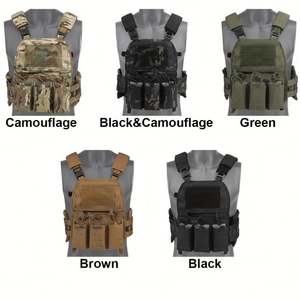 เสื้อเกราะยุทธวิธีแบบปรับได้พร้อมระบบปลดเร็วแบบโมลล์  พร้อมช่องใส่แม็กกาซีนสามช่อง สำหรับการฝึกซ้อมการรบกลางแจ้งและการรักษาความปลอดภัย - Product Image 2