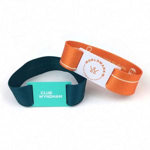 Bracelet de poignet large personnalisé en polyester extensible, bracelet élastique en tissu - Product Image 2