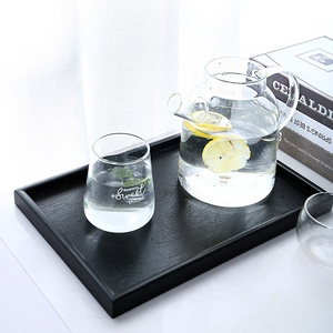 Logo personalizzato <span class=keywords><strong>vassoio</strong></span> in <span class=keywords><strong>legno</strong></span> <span class=keywords><strong>nero</strong></span> per tazza da tè rettangolare Design inciso per Hotel SPA salone di bellezza piatti per servire alla rinfusa - Product Image 3