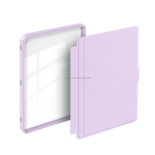 Detached Clear case cover for Kobo Clara Color 6inch PU Leather Ereader Cover case Slim shockproof sleep cover with snap design