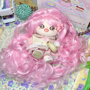 Peluca rosa <span class=keywords><strong>de</strong></span> muñecas American Girl para niñas, pelucas <span class=keywords><strong>de</strong></span> muñecas azules negras - Product Image 2