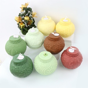 Nouveau moule en silicone <span class=keywords><strong>pour</strong></span> bougie boule gaufrée thème Noël et Carnaval, <span class=keywords><strong>pour</strong></span> ornements de Noël (fleur, flocon de neige, élan) et porte-bougie boule <span class=keywords><strong>pour</strong></span> bougies votives et chauffe-plat - Product Image 2