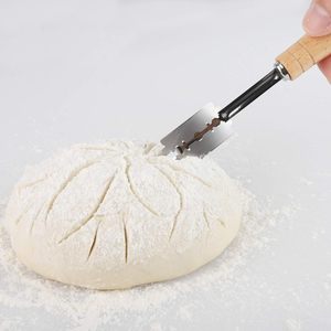 Baking Premium Handcrafted Bakers Slashing Scoring <b>Knife</b> <b>Bread</b> Lame Cutter With 5 Replaceable Blades & Leather Protective Cover - Product Image 1
