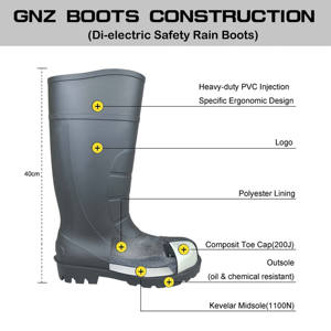 Nuevo Calzado <span class=keywords><strong>de</strong></span> Seguridad Impermeable con Puntera <span class=keywords><strong>de</strong></span> Material Compuesto, Ligero, Altura hasta la Rodilla, Sin Metal, Botas <span class=keywords><strong>de</strong></span> <span class=keywords><strong>Lluvia</strong></span> <span class=keywords><strong>de</strong></span> PVC - Product Image 2