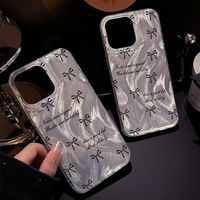 Coques de téléphone portable antichoc pour femmes avec nœud papillon et impression pailletée pour iPhone 17 Air 16 15 Plus Pro Max 14 13 12 11 X