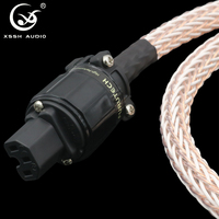 Cable de Alimentación para Altavoz YIVO XSSH HIFI, 11MM, 24 Núcleos, OCC, Plateado, Conector IEC Estadounidense, Cable de Alimentación CA para Audio y Video