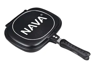 High Quality Cookware Nonstick Square Aluminum Alloy Non Stick Double Side Grill Fry Pan