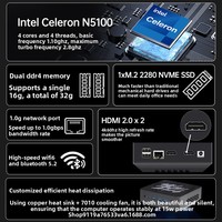 Nuevo Mini Ordenador Core N5100, Host con RAM DDR4, SSD de 4GB, Bajo Consumo de Energía, Portátil para el Hogar y la Oficina, Red 4K, Negocios