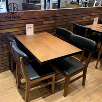 Ensemble de mobilier de restaurant en bois Ron Group : canapé, table et banquette pour café, fast-food et commerce