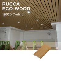 Foshan Rucca Design moderne WPC Composite plafond suspendu étanche 100x25mm bande carreaux plafonds artistiques pour usage résidentiel