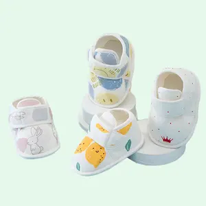Groothandel Katoen Pasgeboren Baby Meisje Schoenen Casual Schoenen Reactieve Print Katoenen Baby Schoenen 0-3