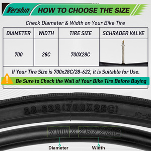 Kit de neumáticos para bicicleta de carretera 700x28C, cámaras internas y exteriores de butilo para bicicletas de turismo - Product Image 2