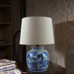 Phong Cách Mới Màu Xanh Và Trắng Cá Mô Hình Đèn Gốm Kết Cấu Đèn Gốm Với Giá Mục Tiêu - Product Image 1