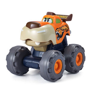 Zhorya Monster Truck Toy Push & Go Cocodrilo Fricción Powered Bull Car Pull Back Leopard Car Big Wheel Animal Toy - Product Image 3