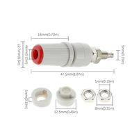 M5 * 48 bornier en cuivre 5mm 30A courant élevé 4mm prise banane haute tension prise de terre