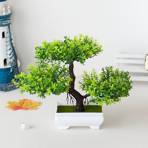 Planta Artificial Decorativa para el Hogar y la Oficina, Plantas Pequeñas en Maceta y Bonsái Creativo Verde - Product Image 1